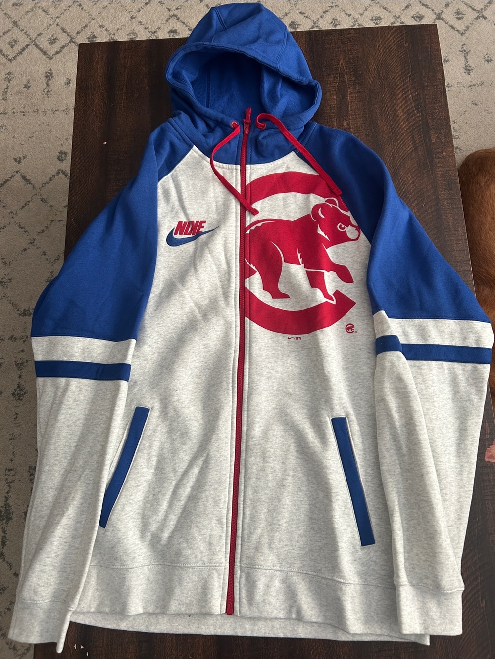 Nike Gray, Royal Blue and Red Chicago Bears Full-Zip Hoodie